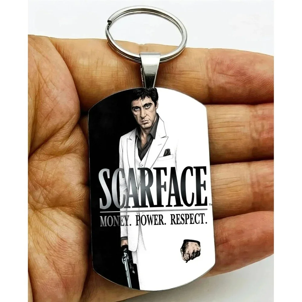 Scarface Horror Kill Gangster Stainless Keychain Respect Power Little Friend Art